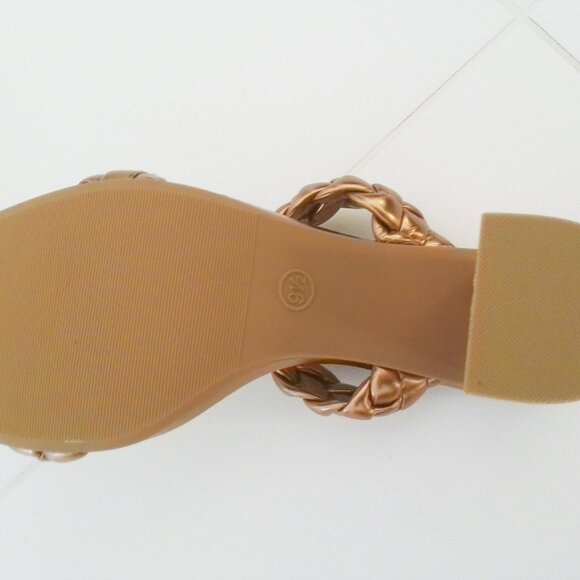 NWOT Iridescent Bronze Braided Sandal - Picture 3 of 4